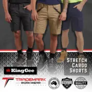King Gee Mens Tradies Utility Stretch Cargo Work Short (K69870) 72-117 RRP$74.95