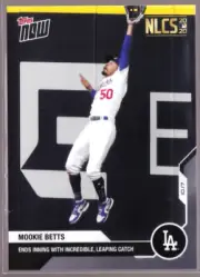Mookie Betts Dodgers Incredible Leaping Catch NLCS 10.17 2020 MLB TOPPS NOW #431