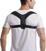 Clavicle Strap, Back correction hunchback strap with breathable and anti hunchback sitting posture correction device with adjustable collarbone（Large） (Black, L)
