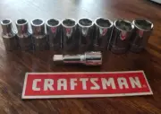 CRAFTSMAN 10pc Short 1/4 METRIC MM 6pt ratchet wrench socket set !!