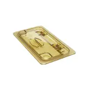 Cambro 1/6 Size Amber HPan™ Flip Lid® Hinged High Heat Food Pan Cover
