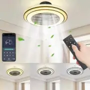 20in Ceiling Fan with Lights App&Remote Control Timing 3 Led Color Lamp 3 Speed