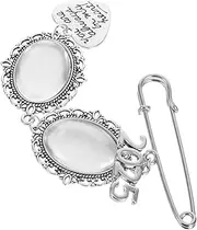 [Minkissy] Graduate Memorial Photo Charm Tassel Brooch Gem Setting Pendant for College Graduation
