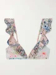 [Zimmermann] Zimmermann - Halliday Ruffled Floral-print Bikini Top - Multi - 3 3 Multi