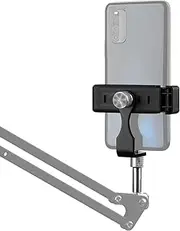 Geekria for Creators Smartphone Tripod Mount Adapter with 1/4 Inch Mount Screw, Phone Holder for Microphone Arm Stand, Tripods, Camera Stand, Compatible with Apple 伃hone 16/16 Plus, 15