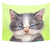 Cats Cute Drawings the Angry Grey Kitten Tapestry