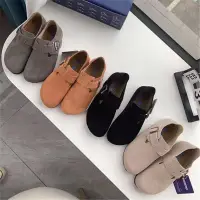 在飛比找蝦皮商城精選優惠-BIRKENSTOCK 【熱賣】新款勃肯牛皮女鞋頭一腳蹬外穿