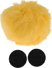 X AUTOHAUX Motorcycle Helmet Accessories Decoration Round Tail for Motorcycle Bicycle Skiing Helmets Ginger Yellow Plush Stickers 1 Set