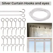 2-25 Meters Net Curtain Wire and Hooks Window Voile Cord Rope White String