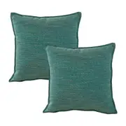 2PK Jason Commercial Teal Square Linen Look Bed Cushion Throw Pillow 44x44cm