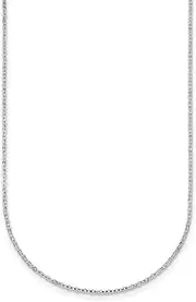[JewelryWeb] 14k White Gold 1.3mm Sparkle Cut Fancy Chain Necklace 46 Centimeters Chain-Necklace for Women and Men