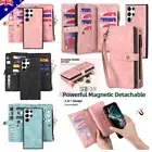 For Samsung S24 S23 S22 S21 S20 FE Ultra Wallet Case Magnetic Leather Flip Cover