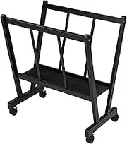 MEEDEN Wood Large Print Rack with Castors, Artist Storage and Display Rack, Premium Drying Rack, Storage for Canvas, Prints, Panels, Posters, Holds Artworks Up to 47", Black