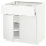 METOD / MAXIMERA base cabinet with drawer/2 doors, white/Voxtorp matt white, 80x60x80 cm
