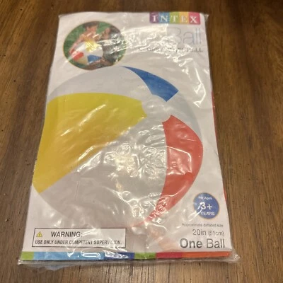 Intex Beach Ball Glossy Panel Inflatable Multi Color 20"