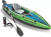 Intex Challenger Kayak, Man Inflatable Canoe with Aluminum Oars and Hand Pump