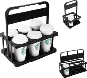 6 Cup Drink Carrier with Handle, Plastic Cup Carriers for Drinks, Drink Holder f