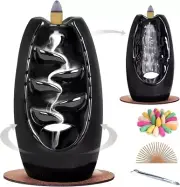 SPACEKEEPER Ceramic Backflow Incense Holder Waterfall Incense Burner