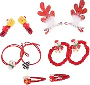 MUSISALY Christmas Ribbon Barrette 10pcs Girls Headband Christmas Elastic Hair Ties Bows