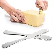 VANRA 4-Piece Butter Spreader Knife Butter Curler Stainless Steel Cheese Knife Set with Serrated Edge, Shredding Slots, Butter Scooper