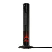 Electric Ceramic Tower Heater 3D Flame Oscillating Remote Control 2000W