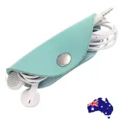 1 x Cable Earphone Holder Organiser Leather Wrap - Aust