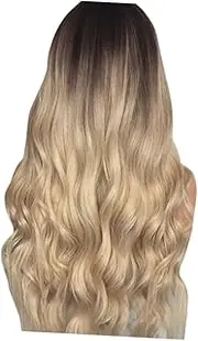 Healvian Woman Curly Wig Fashion Long Bangs Hair Cover Safe Comfortable Lace Wig for Role Play