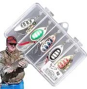 Fishing Lures Bass - Walleye Spinner Bait - Metal Spinnerbait Bass Fishing Lures Kit with Tackle Boxes for Swimbait Trout Freshwater Saltwater