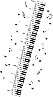 ERINGOGO Bedroom Wall Sticker Piano Pattern Decal Removable Boys and Girls Height Stickers