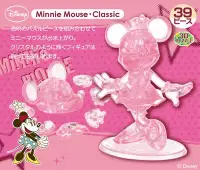 在飛比找Yahoo!奇摩拍賣優惠-日本正版拼圖 粉紅米妮 37片3D立體塑膠透明水晶拼圖．56