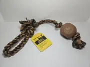 Carhartt Rubber Ball Dog Rope Pull Durable Pet Toy 3-in-1 Pull Fetch Chew NWT