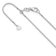 22 Inch 10K White Gold Adjustable .9mm Box Chain