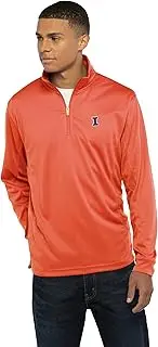 Vantage Apparel Men's Collegiate Micro Mesh Performance Black 1/4 Zip Pullover, Illinois Illini, Black, XX-Large