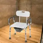 Shower Chair with Anti Skid Rubber Feet Adjustable Home Furniture with Back and