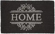 Natural Coir Doormat | Home Dark Grey PVC Backed Coir Doormat for Indoor and Outdoor use with PVC Backing (45cm x 75cm)