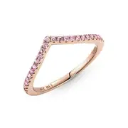 Pandora 186316C02-48 Timeless Wish Sparkling Pink Ring - Rose Gold Plated, Size