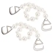 2 Pcs Shoe Flower Accessories Charms for Socks Pearl Straps Dress