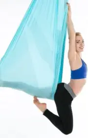 2.8m x 1m Yoga Hammock - Aerial Swing for Beginners to Professionals (Sky Blue)