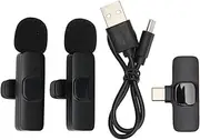 Wireless Lavalier Microphone Noise Reduction Plug and Play Mini Lapel Microphone for Live Streaming Recording YouTube Facebook TikTok Vloggers Podcasters Interviewers