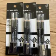 3* COVERGIRL Liner Easy Breezy Brow Fill Define Pencils Black Noir Lot Of 3