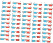 OSALADI 50pcs Paper 3D Glasses Anaglyph Glasses Red Blue 3D Movies Glasses Paper Cardboard Eye Glasses Holder Red Blue 3D Paper Relief Three-Dimensional Double Layer 250g Cardboard