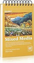 A5 Sketch Book, Mixed Media Sketchbook 60 Sheets, 98lb/160gsm Heavyweight Spiral Artist Sketch Pad for Sketching, Drawing, Pastel, Acrylic, Craft, Ideal Gift