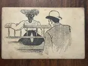 Man Checking Out A Split In Women’s Dress On Backside,Early Private Mailing Card