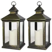 Bright Zeal 2-PACK 14 Inch Vintage Decorative Candle Lanterns With Timer - IP...