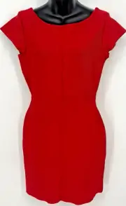BCBGMAXAZRIA Dress Size Medium M Red Cap Sleeve Sheath Mini Cocktail Women New