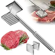 Yopinmall Meat Tenderizer, Meat Hammer Stainless Steel Double-Sided Mallet Kitchen Tool for Tenderizing Steak, Beef and Chicken