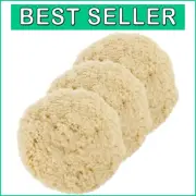 3-Pack Wool Buffing Pads (8 inch) for Automotive & Marine – Heavy Cutting Grit