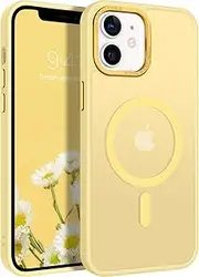 BENTOBEN for iPhone 12/12 Pro Case, Magnetic Skin-Friendly Touch Slim Matte Phone Cases Compatible with MagSafe, Anti-Drop Shockproof Full-Body Protective Cover for iPhone 12/12 Pro 6.1 inch, Yellow