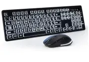 Wireless Keyboard and Mouse - Large Print Wireless Keyboard KOPJIPPOM 2.4G Fu...