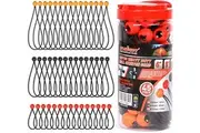 45Pc Elastic Bungee Ball Tie Down Cord Loop Stretch Tarp Tent Awning Strap Black